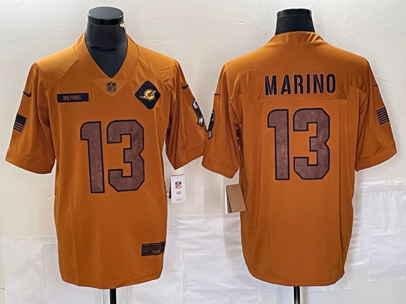 Men Miami Dolphins #13 Marino brown Nike 2023 Salute To Service Limited NFL Jersey->miami dolphins->NFL Jersey